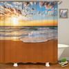 3d Beach Scenery Shower Curtains Sea Ocean Mediterranean Bathroom Curtain Waterproof Cloth Decoration 180*240cm Bath Curtain
