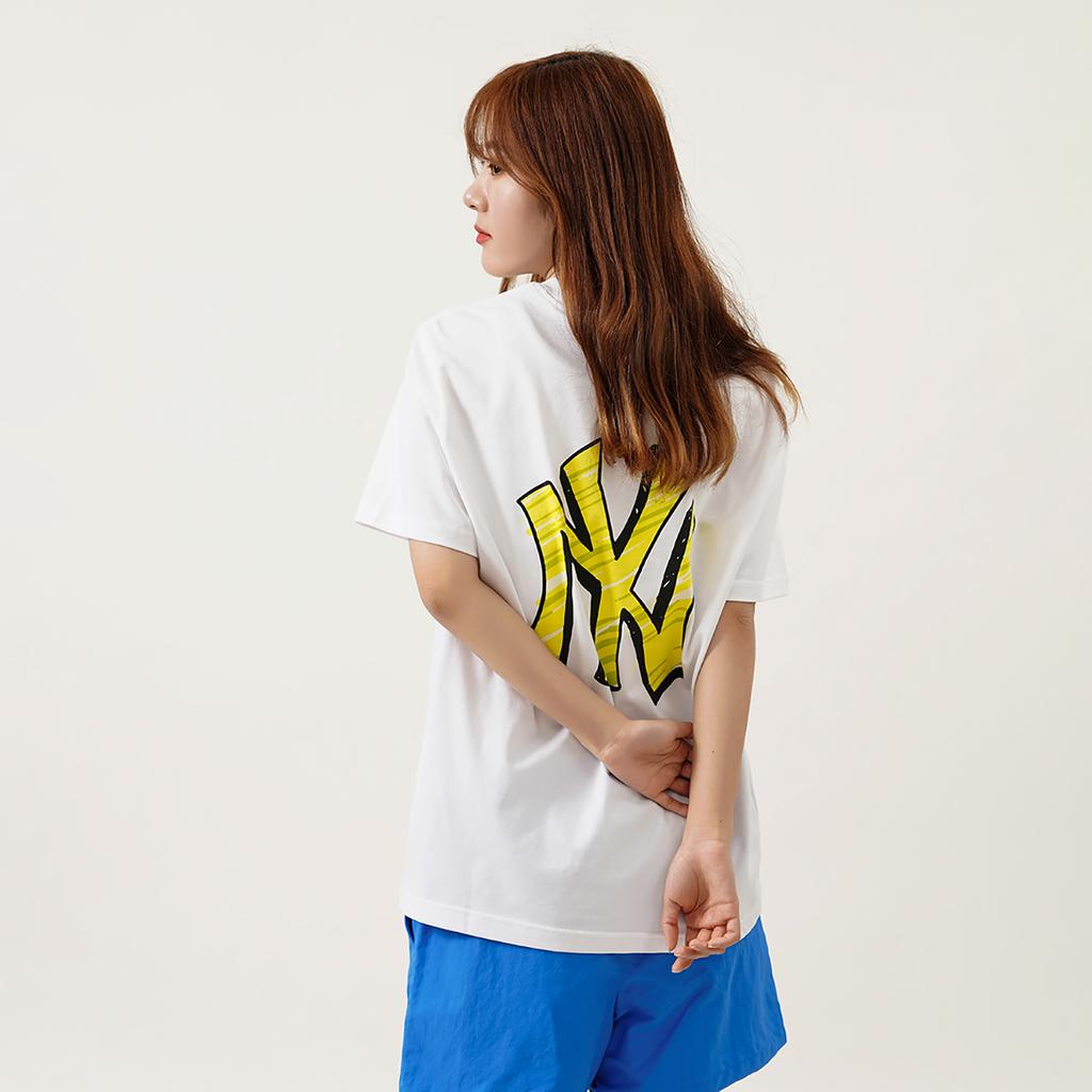 New MLB Set In Sleeve T Shirt Unisex White 3ATS03023-50WHS