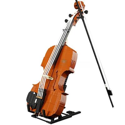 Playable Violin Model Bricks Set Creative Ideas Musical Instruments Building Blocks Educational Toy Children Gift