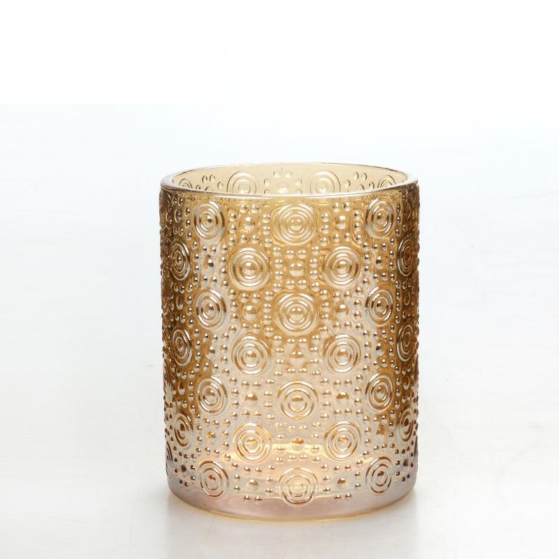 Home Decor Empty Candle Jars/tins With Mercury Glass Material Votive Candle Holder Gold Christmas Candle Holder