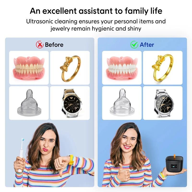Ultrasonic Cleaning Machine Multi-function High Frequency Vibration Wash Cleaner Jewelry Glasses Watch Dentures Cleaner