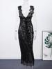 Damen V-Ausschnitt Formelles Kleid Damen Spitze Langkleid Damen Rückenfreies Sexy Kleid Damen Schwarzes Kleid 2026