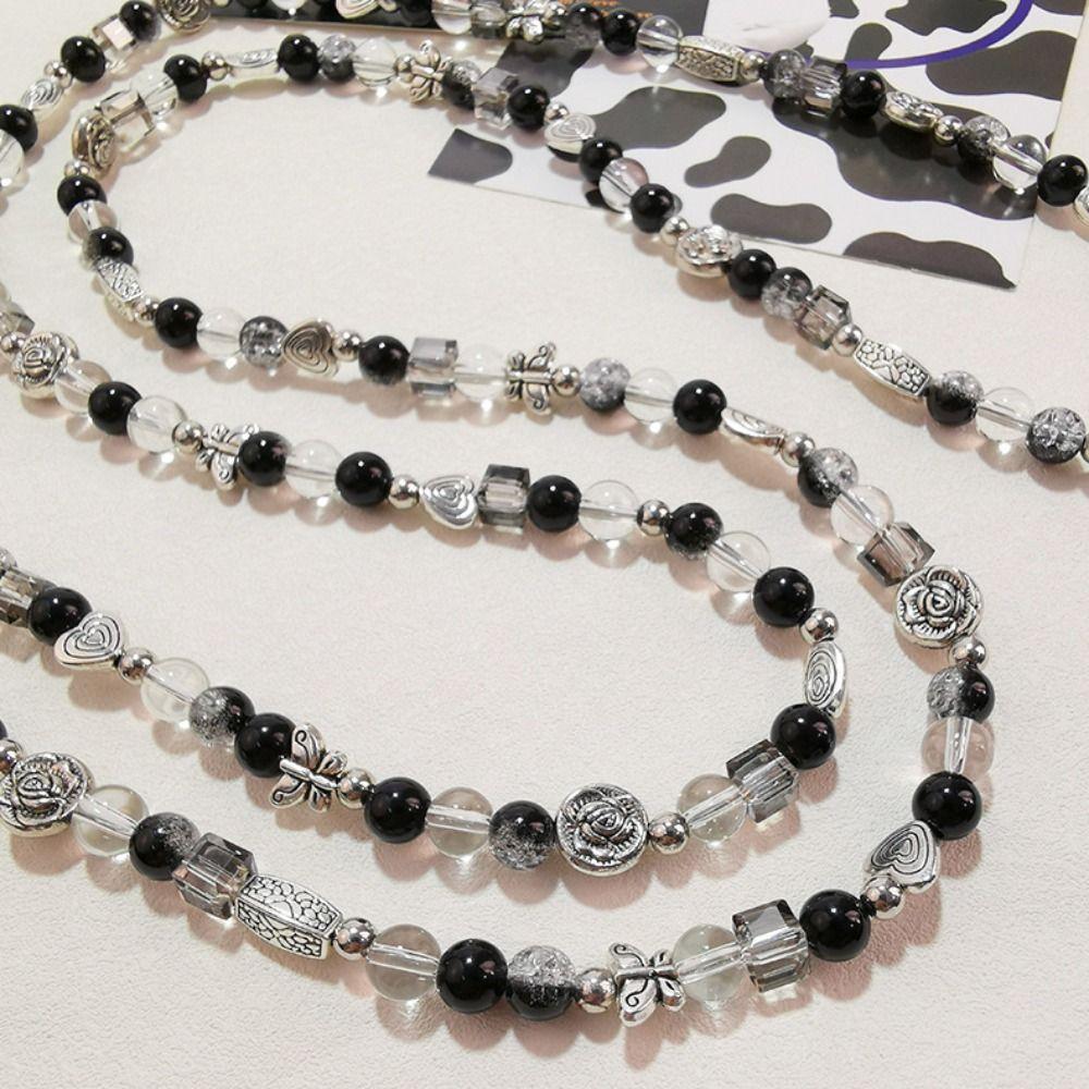 Love Heart Beaded Crossbody Phone Chain Anti Loss Phone Neck Straps  Mobile Phone Pendant