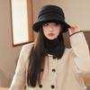 Plush Bucket Hat Women's Autumn and Winter Plush Thickened Thermal Basin Hat Elegant Middle-aged and Elderly Hat
