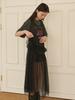 Opening Sunshine Dot See-Through Long Layered Mesh Dress_Black