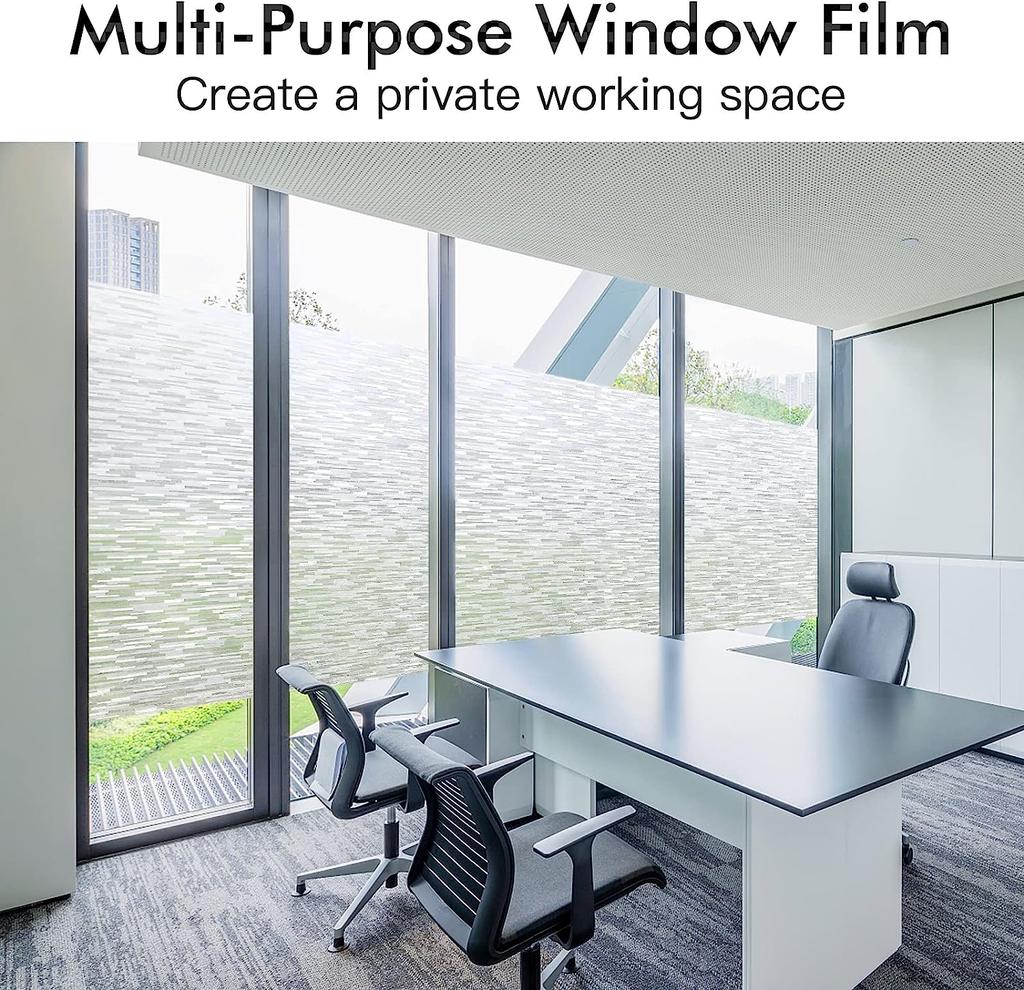Window Privacy Film Frosted Glass Window Film Static Cling UV Blocking Removable Window Clings Opaque Window Stickers for Home
