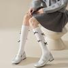 Micro-pressure Calf Socks, Bow Long Stockings, Cotton Boneless Socks, Women's Knee-high Socks
