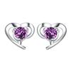 Korean Style Heart-shaped Silver-plated Earrings for Women - Fashionable European and American Jewelry