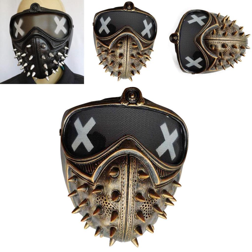 Watch Dogs Mask Punk Style Resin Mask With Spiked Design For Roleplaying Events