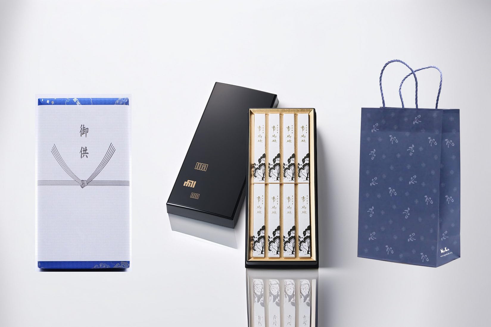 

[Kojurin] Lacquered box, sandalwood scent, medium smoke output, gift wrapping, and noshi. Perfect for Obon, mourning, and other occasions, as a gift.