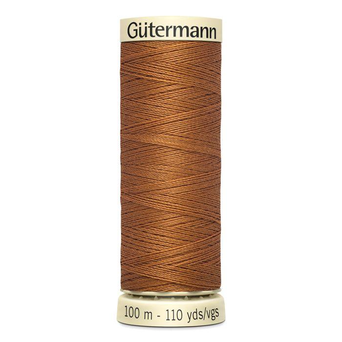 Lot de 5 bobines 100m Fil 100% polyester Gutermann Ref 788988 - Att 448 - caramel au beurre