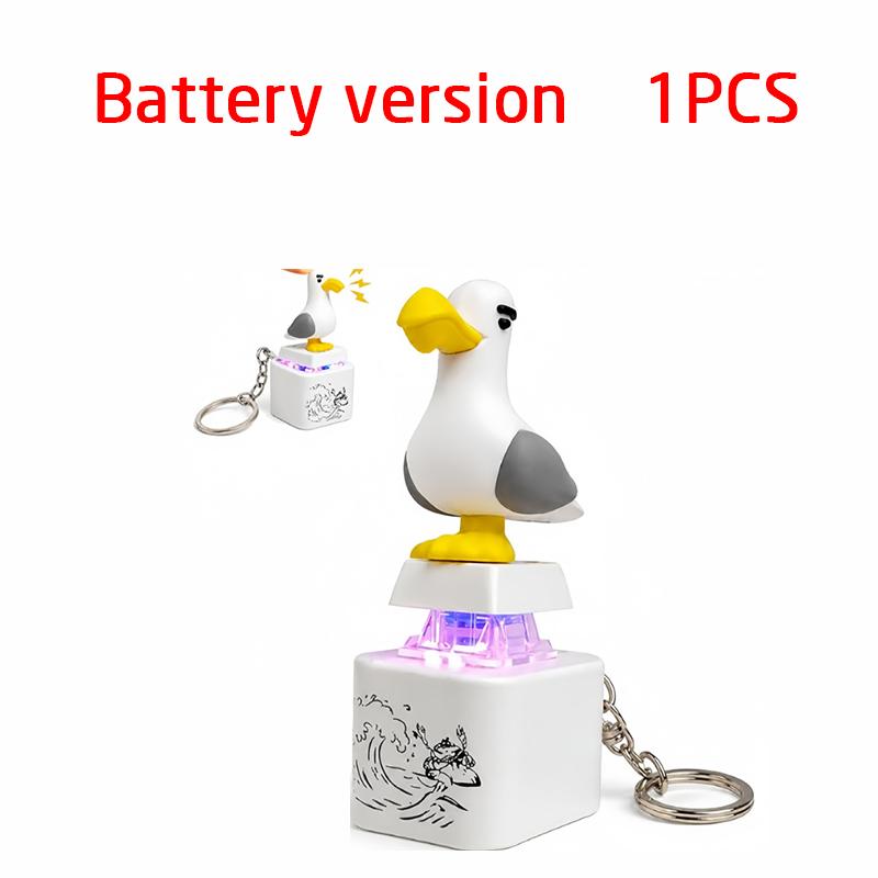 Nieuwe Grappige Schreeuwende Kip Geluid Licht Sleutelhanger Stressverlichter Fidget Speelgoed Schattige Tas Hanger Nieuwigheid Bureau Decoratie