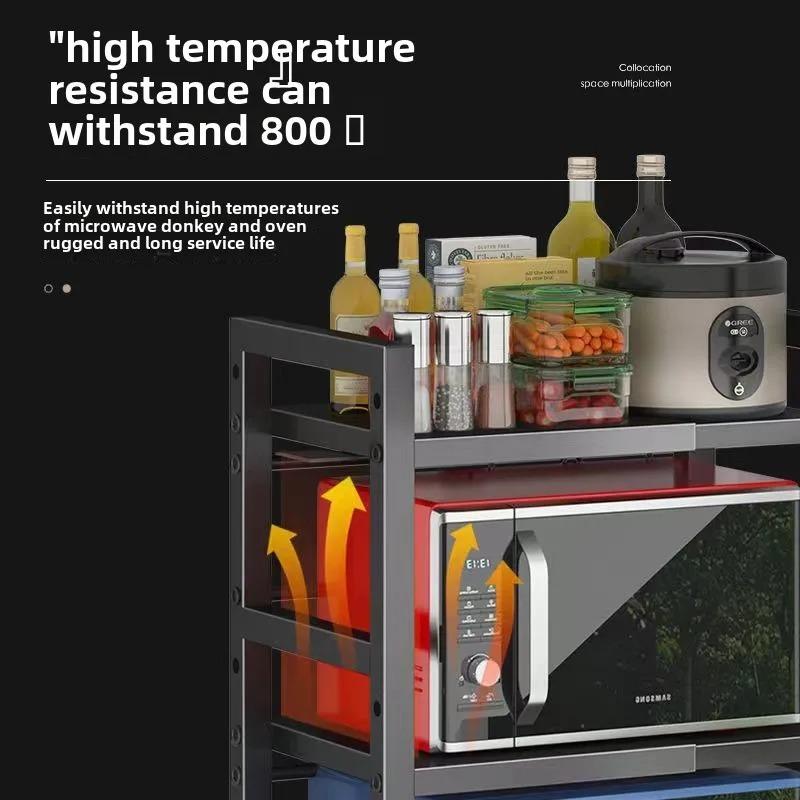 Thickened countertop kitchen microwave rack retractable desktop multi-layer rice cooker oven rack household storage rack