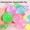 Clear Bun With Gold Powder Slow Rebound Maltose Toy Transparent Stress Ball Kawaii Decompression Toy Stress Relief For Kids