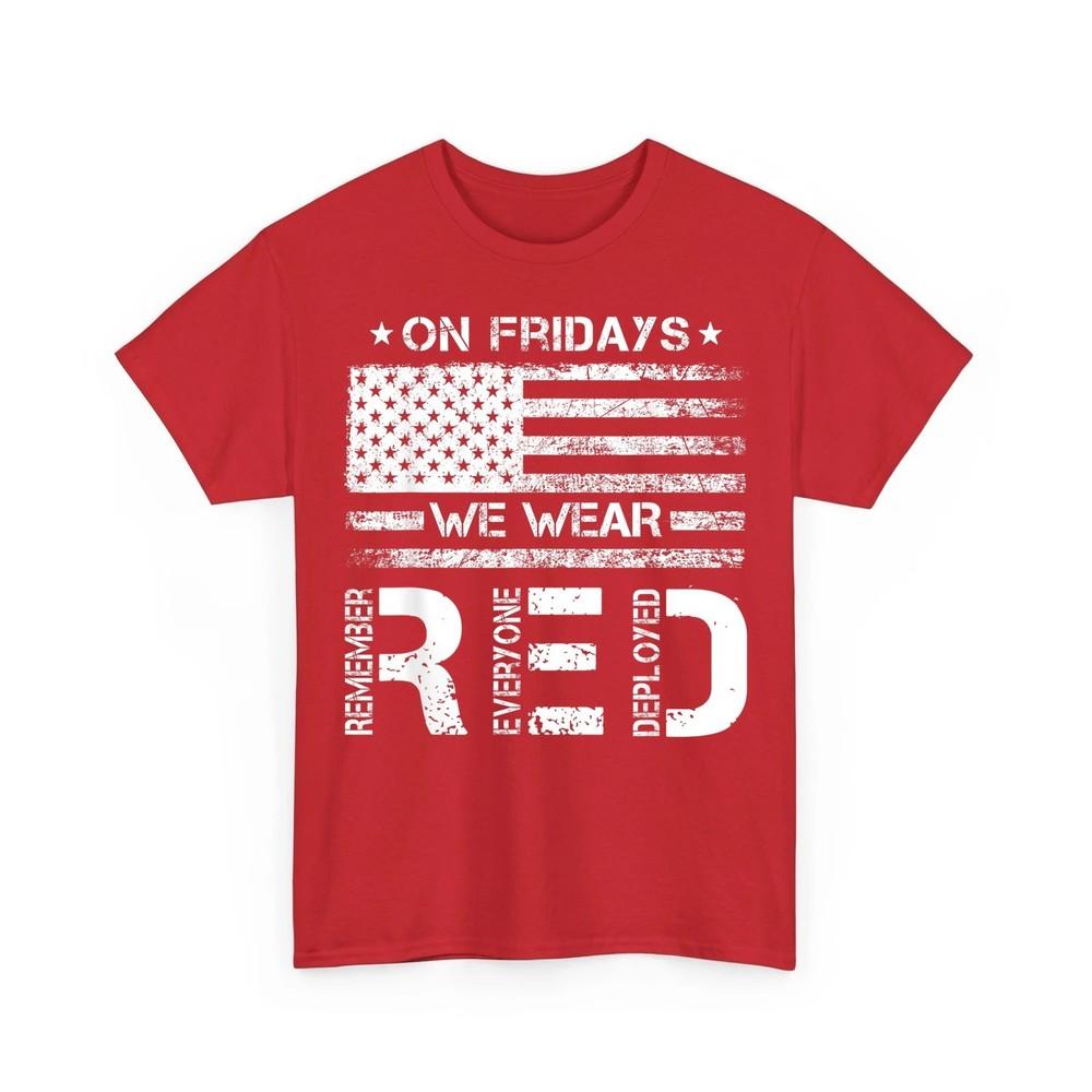 On Friday We Wear Red American Flag Military Patriot Veteran Unisex TShirt Unisex T-Shirt XL