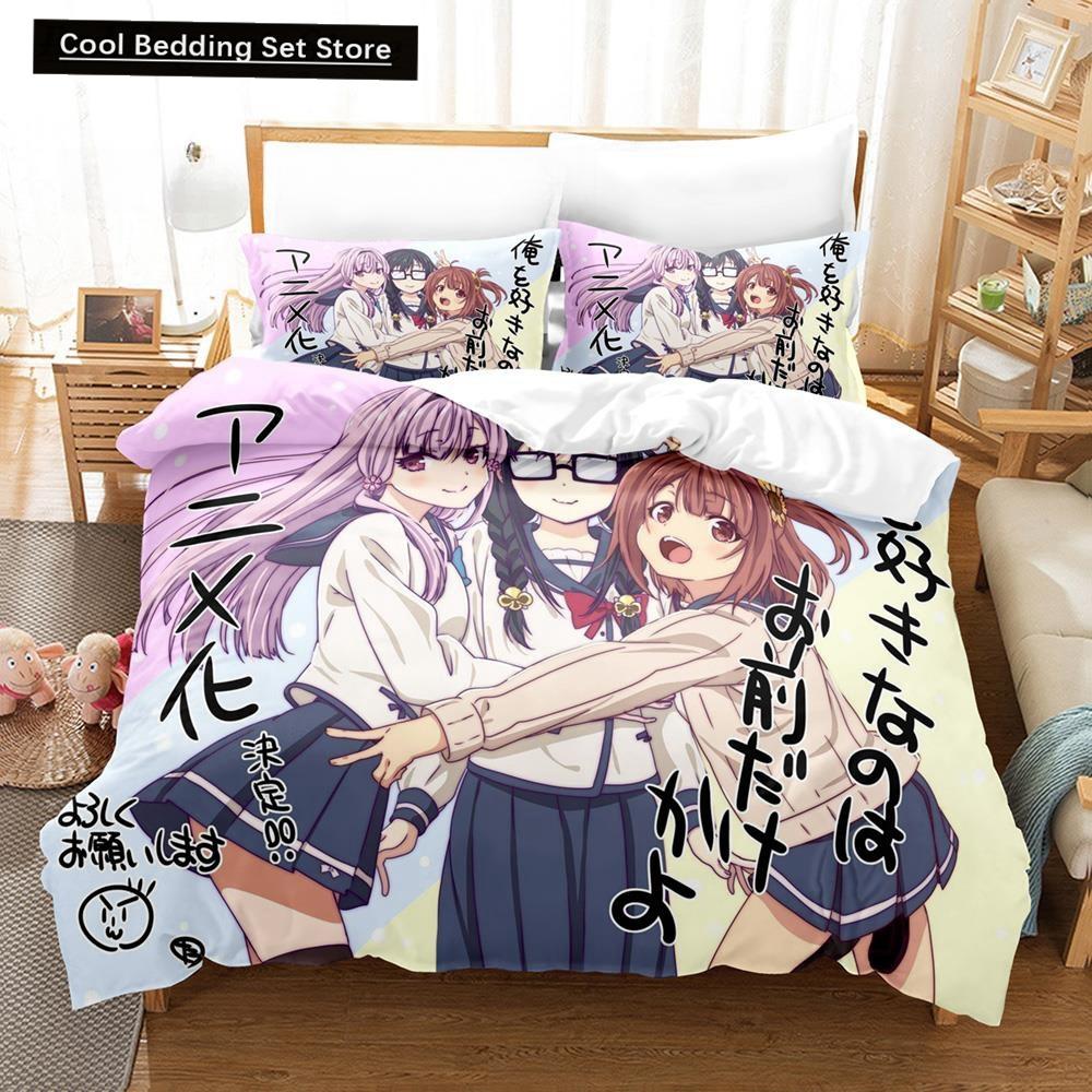 Anime Ore O Suki Nano Wa Omae Dake Kayo Bedding Set Single Twin Full Queen King Size Bed Set Adult Kid Bedroom Duvetcover Sets