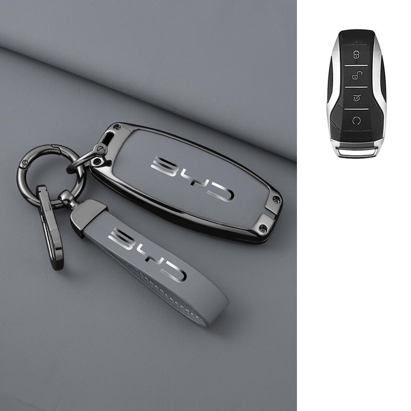 Car Key Case Cover Shell Fob for BYD Atto 3 Han EV Dolphin Lied Tang Dm Qin PLUS Song Pro MAX Yuan Zinc Alloy Protector Keychain