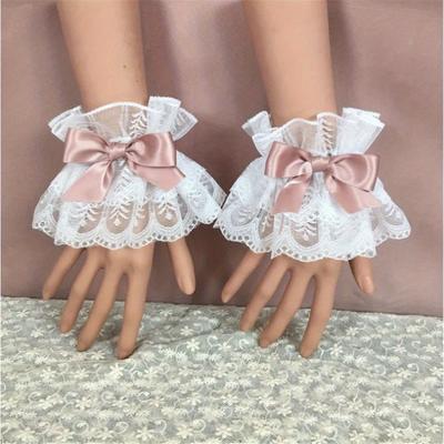 Mehrfarbige Süße Armstulpen Schleife Spitze Besatz Manschetten Dienstmädchen Cosplay Zubehör Für Frauen Party