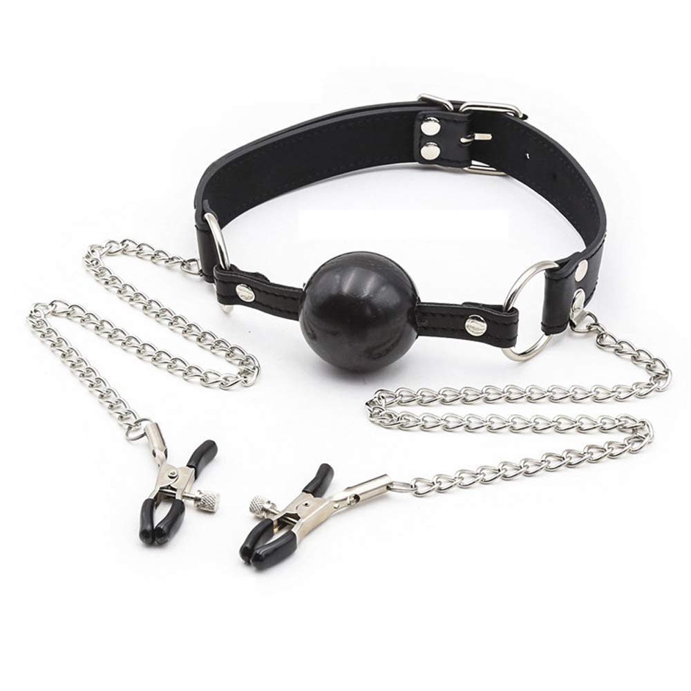 SM VIP Ball Gag Nipple Clips & (051)