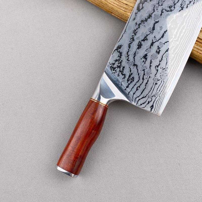7.7 Inch Chinese Chef Knife 73-layer Damascus Steel 10Cr15Mov Blade Rosewood Handle Slicing Vegetable Cleaver Meat Kitchen Knife