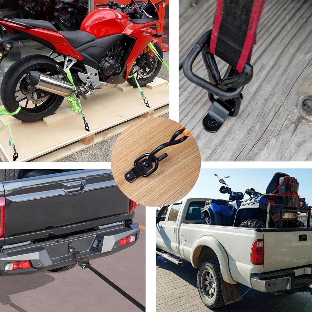 D Ring Tie Down Anchor 1/4" Heavy Duty Trailer Anchor Lashing Rings 2400 Lbs Capacity Trailers Trucks Bed Anchors Bracket Hooks Kit For
