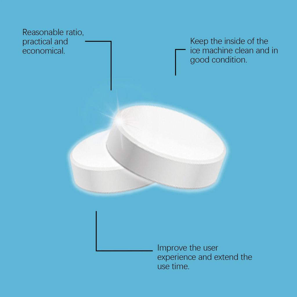 Ice Maker Cleaner Tablets 12 Pieces Ice Machine Cleaning Tablets Powerful Descaler For Home Bar Restaurant Hotel Store