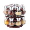 Rotating 16pcs Condiment Set Spice Jar Storagebox Homekitchen Cruet Condiment Bottle Coffee Sugar Seal Jar Container Rack