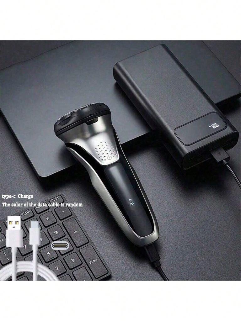 Men's rechargeable electric shaver - dry and wet shaving LED display screen, travel lock, and Father's Day gift creativity,