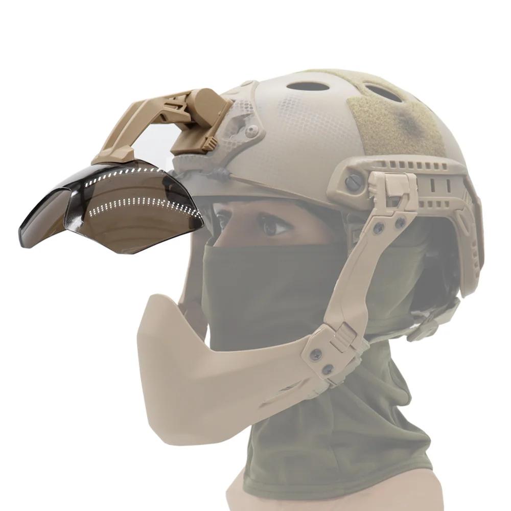 Tactical FAST Helmet Half Mask Flip Goggle Hunting Airsoft Paintball Protective Masks Helmet Gear Accessories
