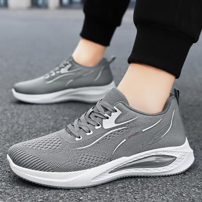 Men's Shoes Sports Shoes Summer New Mesh Breathable Fashion Single Shoes Korean Version Lace-up Air Cushion Men's Running Shoes