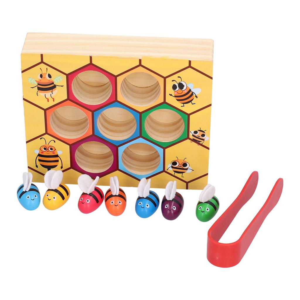 Clamp Bee Matching Game Toys Early Educational Learning Fine Motor Skill Toy for ChildrenClamp Bees