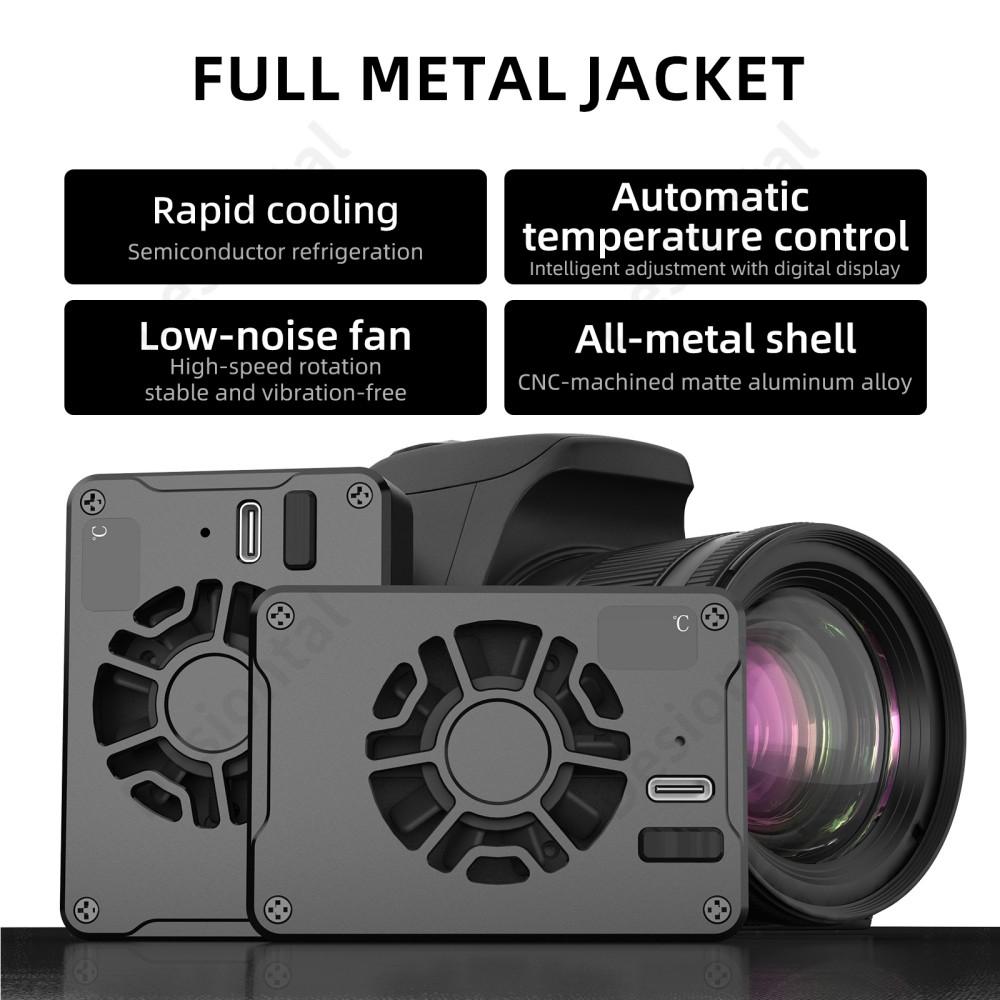 Camera Cooling Fan All Metal Shell Coller AI Contral Temp for SONY A7M4/ZVE1/A6700/A7C2/ZV-E10/ZV1/A7C Canon R5/R6/R7 Fuji XT4