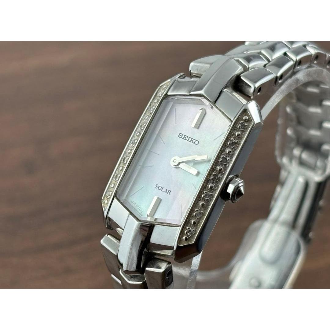 Used W) Ladies solar diamond bezel SEIKO tressia SEIKO
