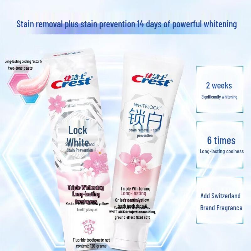 Crest Whitening & Fresh Breath Toothpaste - Cherry Blossom (2x120g)