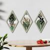 3 Pcs Boho Minimalist Wall Art Geometric Plants Hollow Out Wall Hanging Decor Farmhouse Abstract Bohemian Wood Poster for Living Room Bedroom Entrance