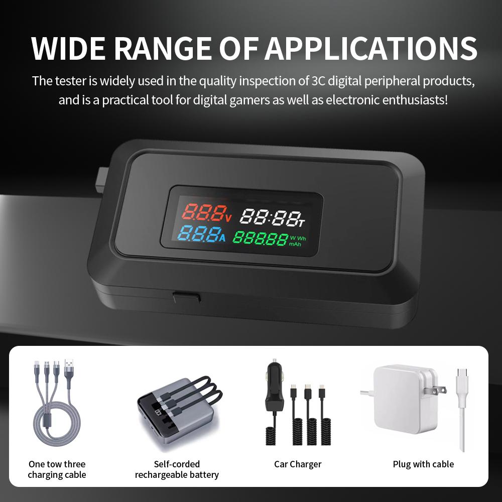 6-IN-1 Multifunction Shared Mobile Power Bank Rechargeable Tester LCD Screen Voltage Meter Current Power Capacity Battery Doctor
