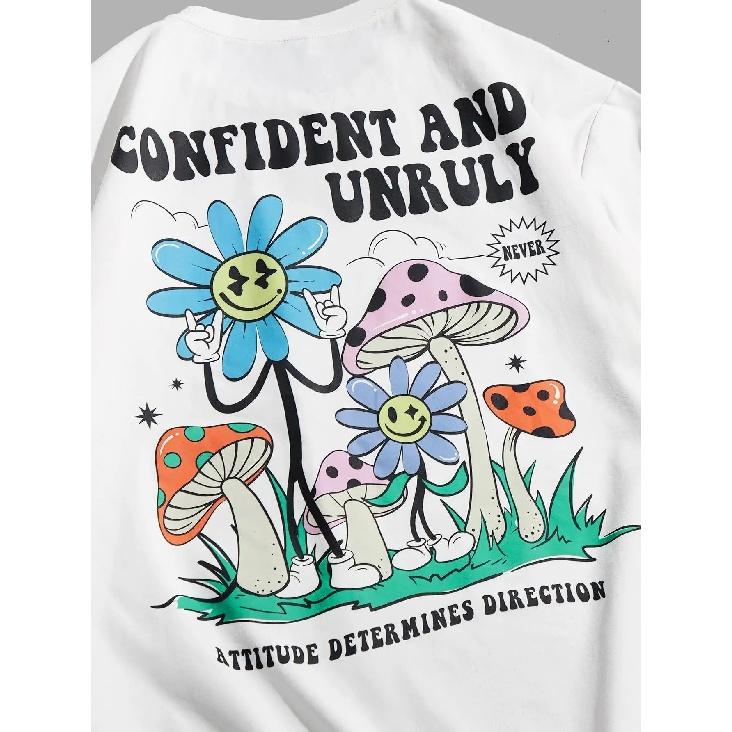 Confident And Unruly Attitude Determines Direction Men T Shirt Loose Summer Breathable Short Sleeve