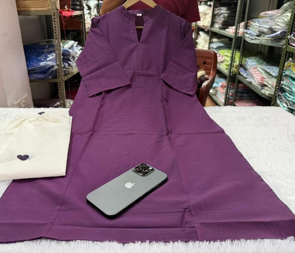 Women Party Wear Pure Cotton Kurta Pant Co-ord Set Indian Designer Top Tunic Kurti