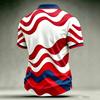 Men’s Casual Polo Shirt with Football Inspired Print and 2026 USA Flag Design Short Sleeve Comfortable Fit