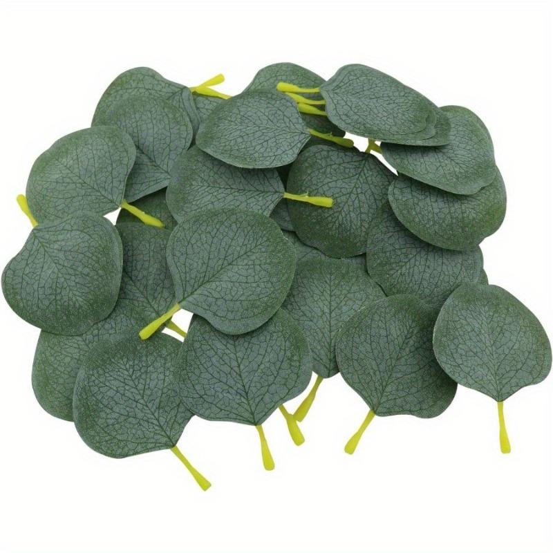 

50PCS Simulated Plant Eucalyptus Vine Leaves DIY Flower Arrangement with Leaf Flower Wall Accessories 50pcs