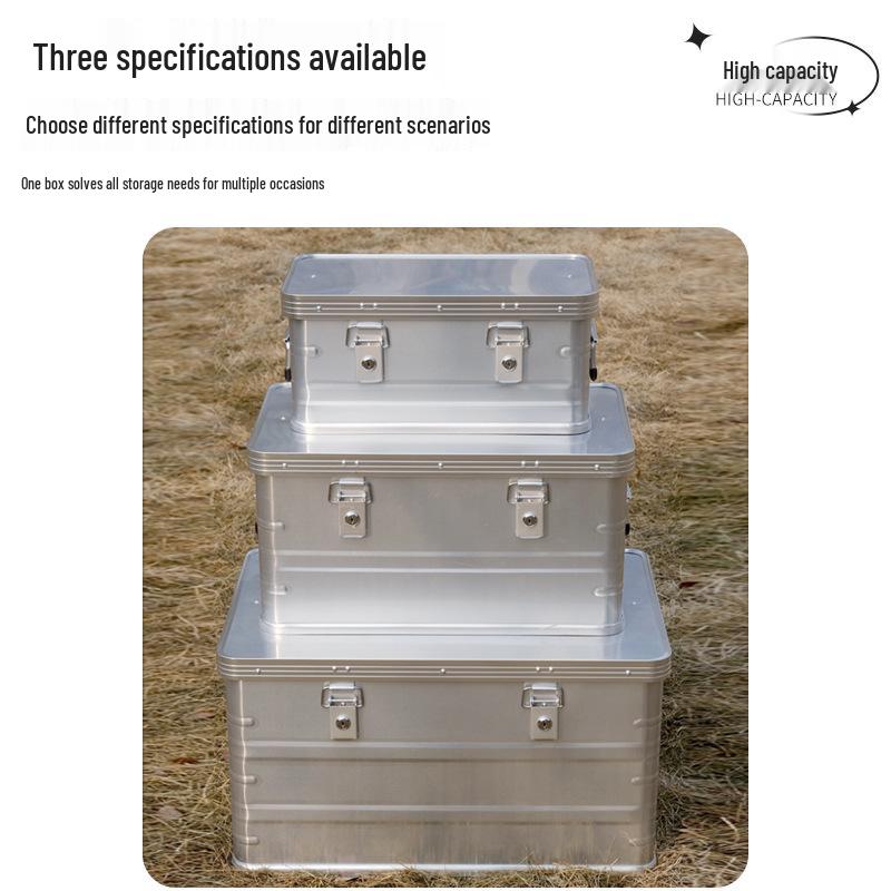 Aluminum Alloy Large Capacity Roof-Mount Camping Storage Box with Lock