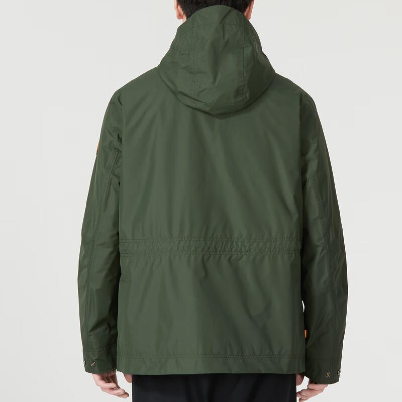 Timberland Solid Color Casual Windbreaker Hooded Two-In-One Multi-Pocket Jacket Men jackets Green A2EQV-U31