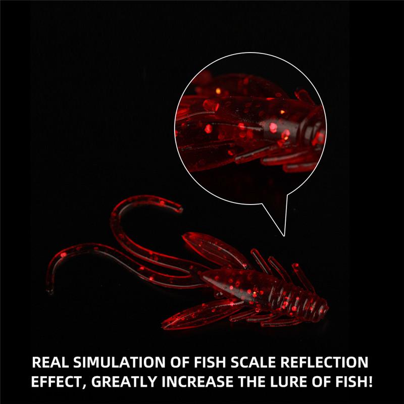 FTK Crazy Iscas 58mm/30 Pces Isca Macia Iscas De Pesca Camarão Lagosta Plástico Macio Iscas De Pesca