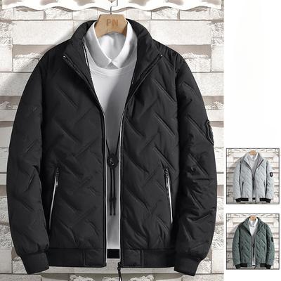 Padded Clothes Men's Autumn and Winter Coats Men's Korean Version Thickened Thermal Cotton Tops Stand-up Collar Men's Coats Thickened Cold-proof