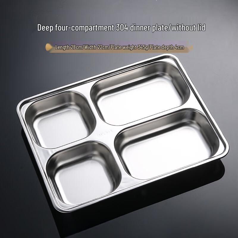 Food Grade Stainless Steel Sectional Meal Tray with Lid