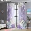 2pcs, Upscale Curtains 2D Print Light Purple & White Peonies 100% Polyester (without Rod) Decorations Inside Ldeal for Bedroom,