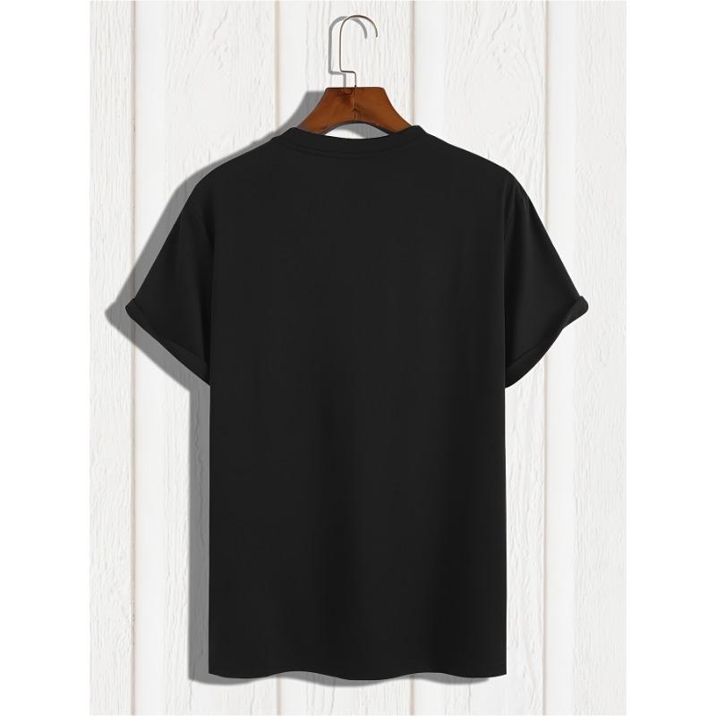 European sizes Men's LargeSurprised Cartoon Rooster Graphic T-Shirt - Fun Round Neck Black Tee with 'f-caw-f' Text in Worn Effect