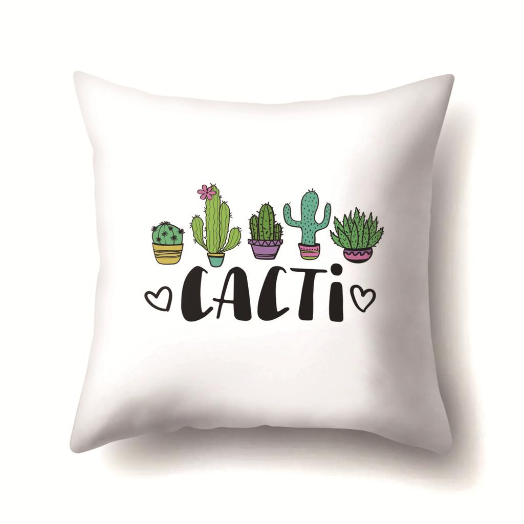 Unicorn Cute Cactus Polyester Pillow Cover Cushion
