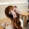 Women Fashion Korean Satin Ribbon Bowknot Hair Clips Barrette Ponytail Holder