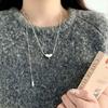 Korean Style Retro Pearl Necklace: Women's Multi-Layer Asymmetrical Clavicle Chain with OT Buckle